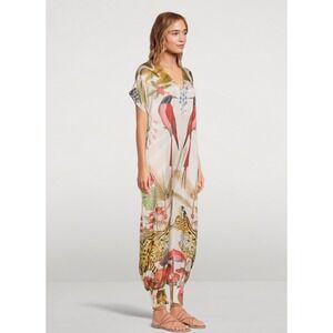 Carolina K Sera‎ Jumpsuit Leopard Floral Print V Neck Sleeveless Romper Medium